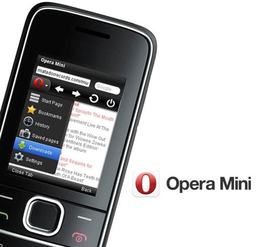 Opera Mini udostępnianie plików