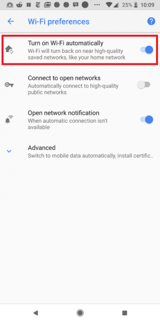 android 9 pie automatyczne wifi