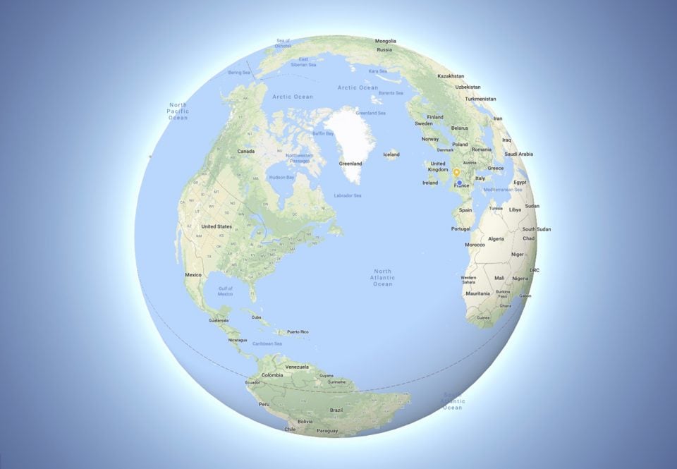 mapy google sfera 3d mode globe