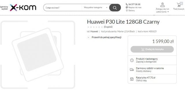 Huawei P30 Lite cena