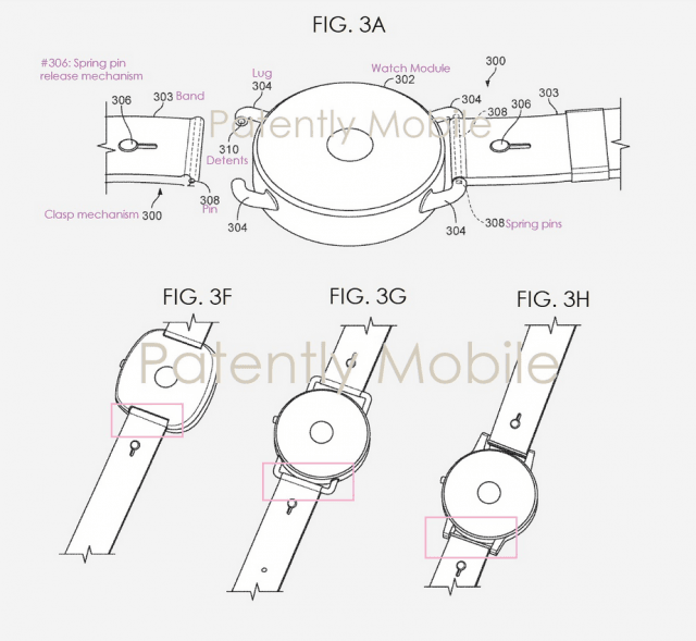 google pixel watch smartwatch patent pasek