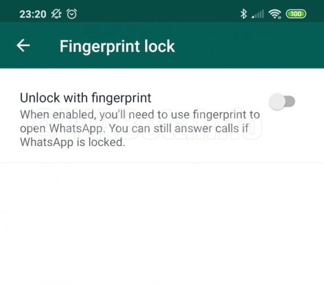 WhatsApp odblokowanie odciskiem palca