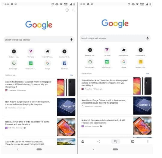 Chrome Flags na Androida Duet