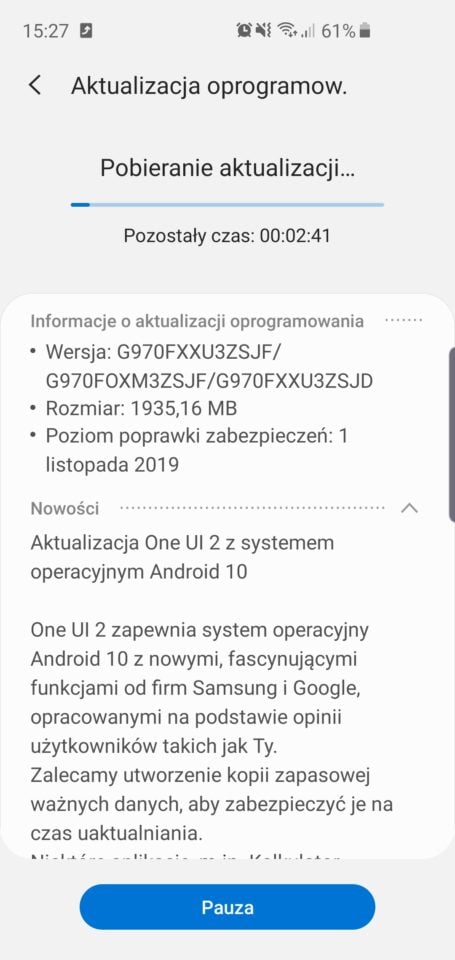 Android 10 One UI 2.0 galaxy s10