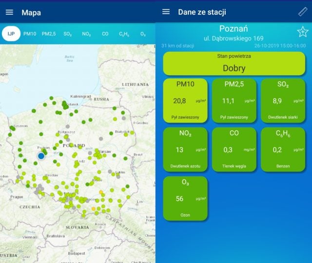 jakość powietrza w Polsce aplikacja rządowa