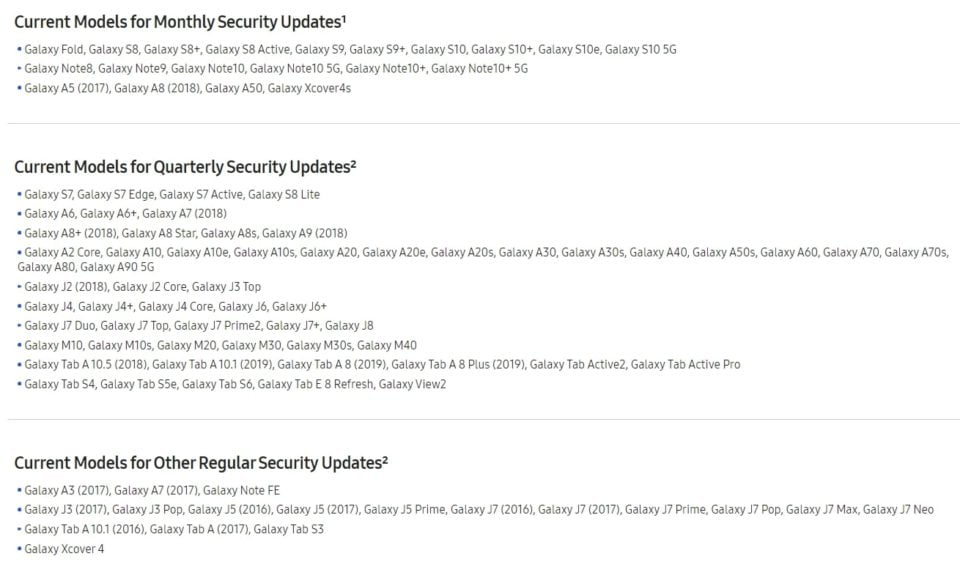 Samsung aktualizacje zabezpieczeń