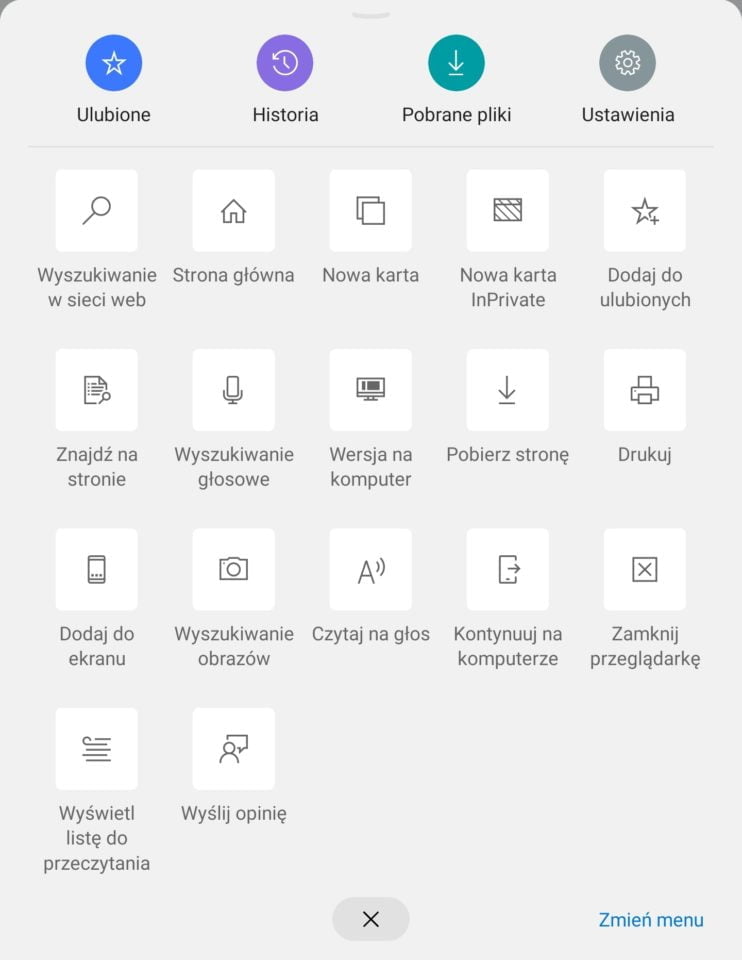 Microsoft Edge na system Android