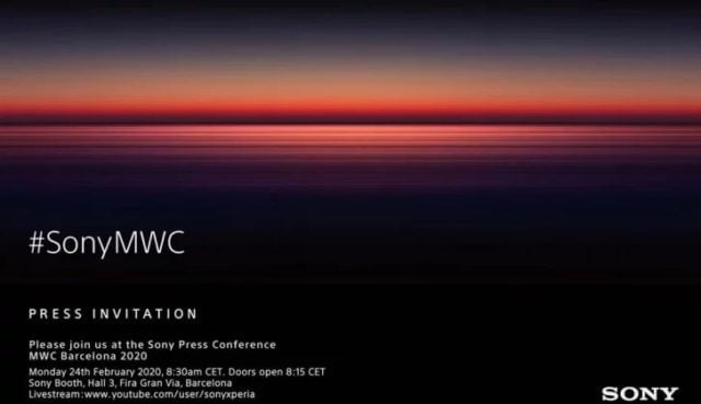 Sony zaproszenia MWC 2020