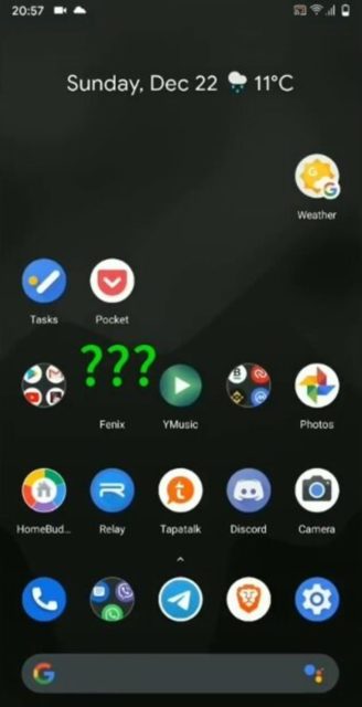 Google Pixel znikające ikony aplikacji bug