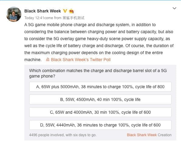 Black Shark 3 bateria