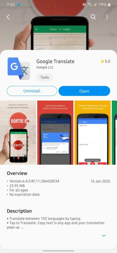 Galaxy Store z aplikacjami Google