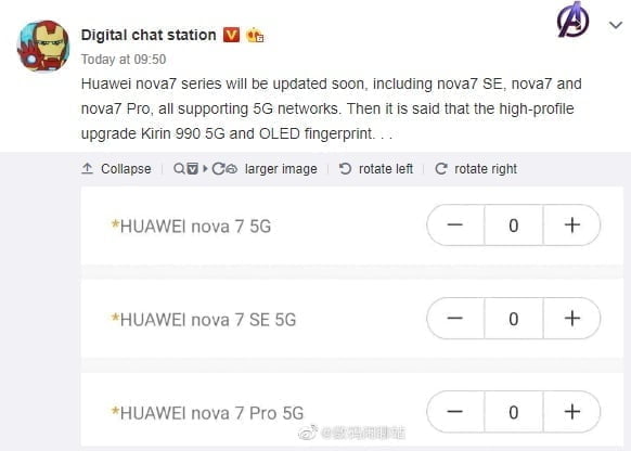 Seria Huawei Nova 7
