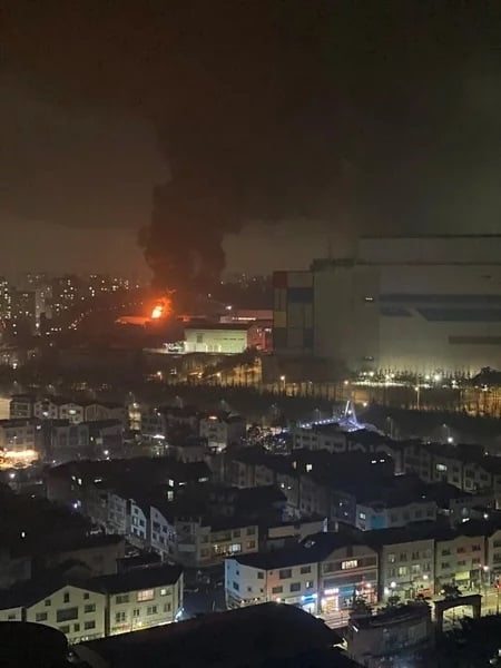 Pożar w fabryce Samsunga