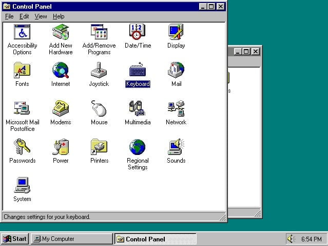 Windows 95 panel sterowania