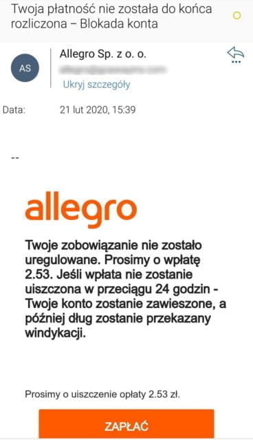 Allegro oszustwo 2