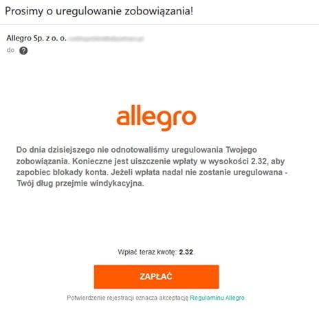Allegro oszustwo