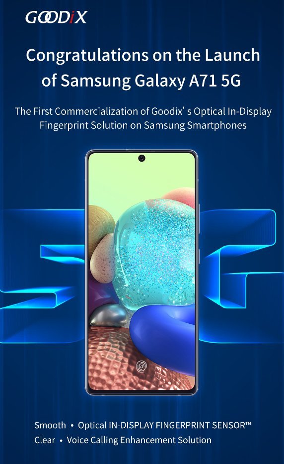Galaxy A71 5G z nowym czytnikiem 