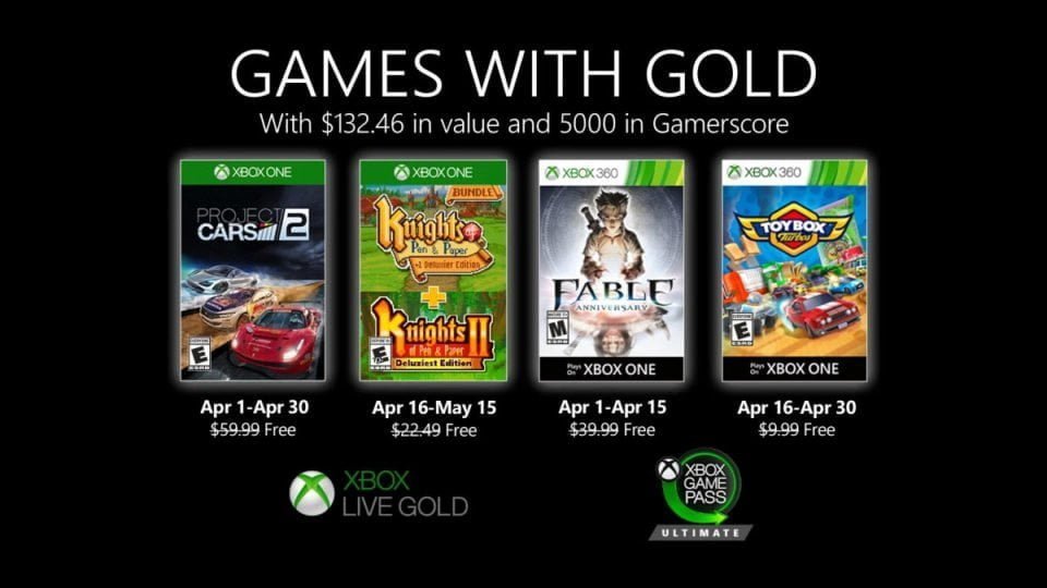 Games with Gold kwiecień