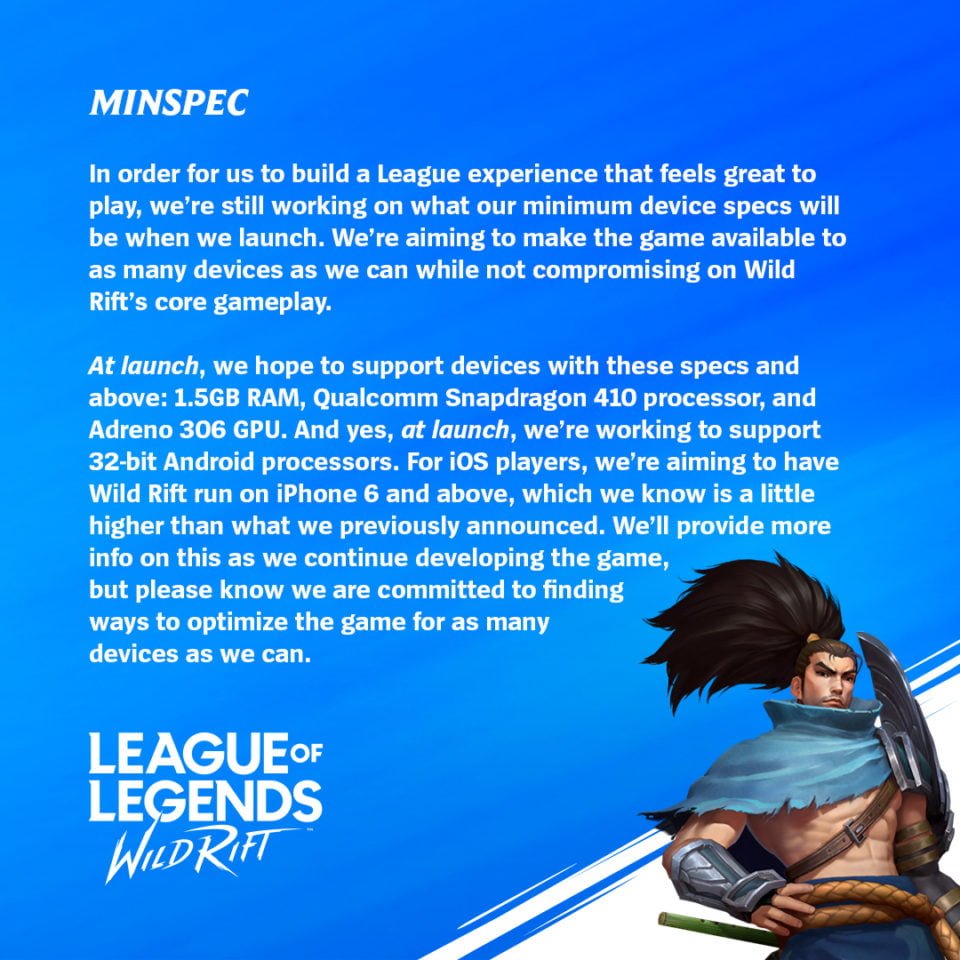 League of Legends mobile wymagania sprzętowe