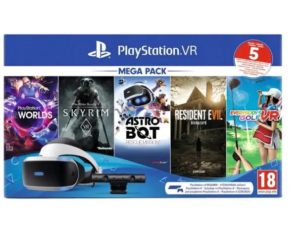 SONY PlayStation VR + PlayStation Camera V2 + 5 gier