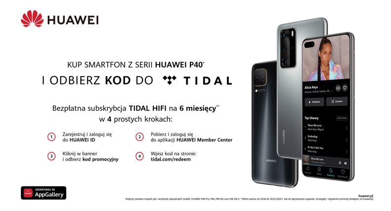 Tidal promocja appgallery huawei mobile services