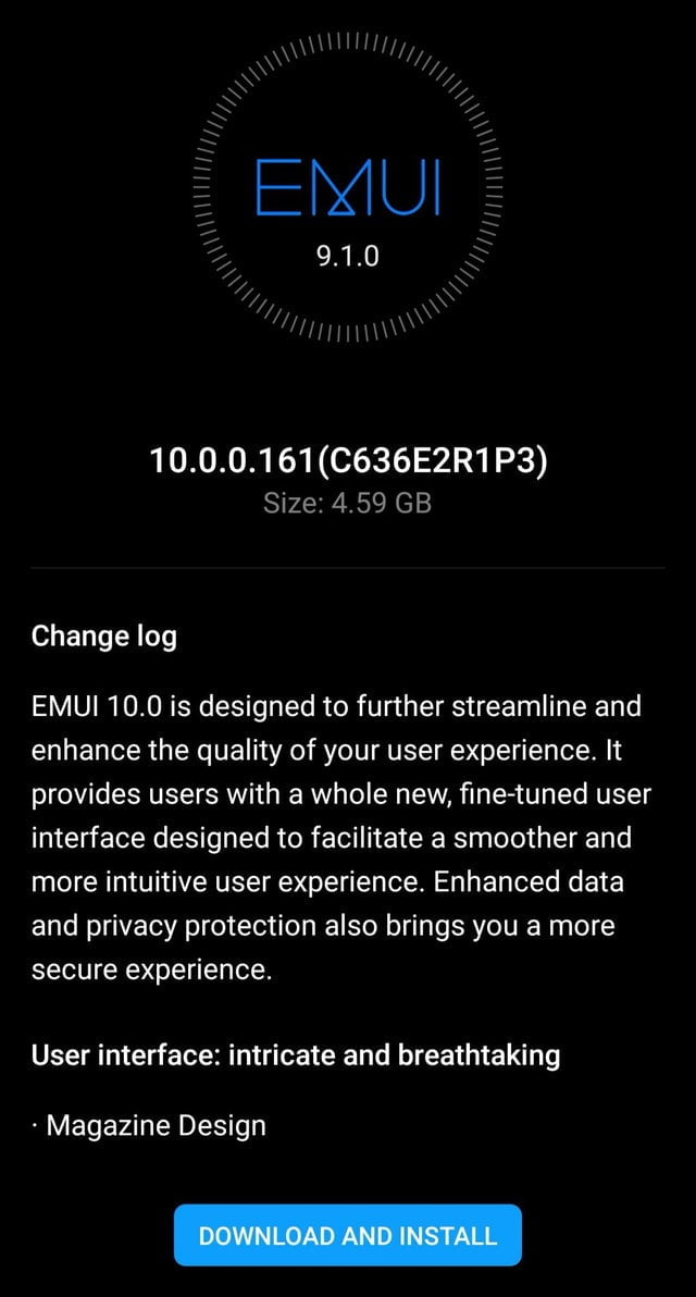 Huawei P20 Pro Android 10