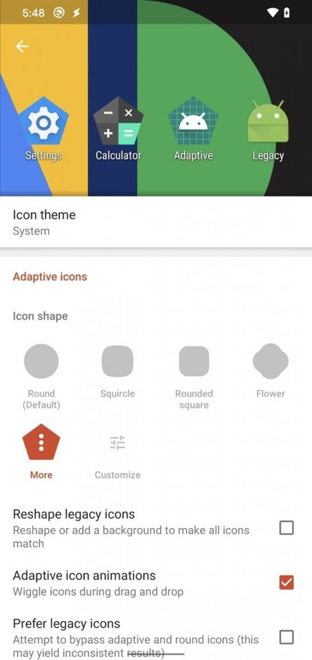 nova launcher android 11 ikony ksztal adaptacyjne