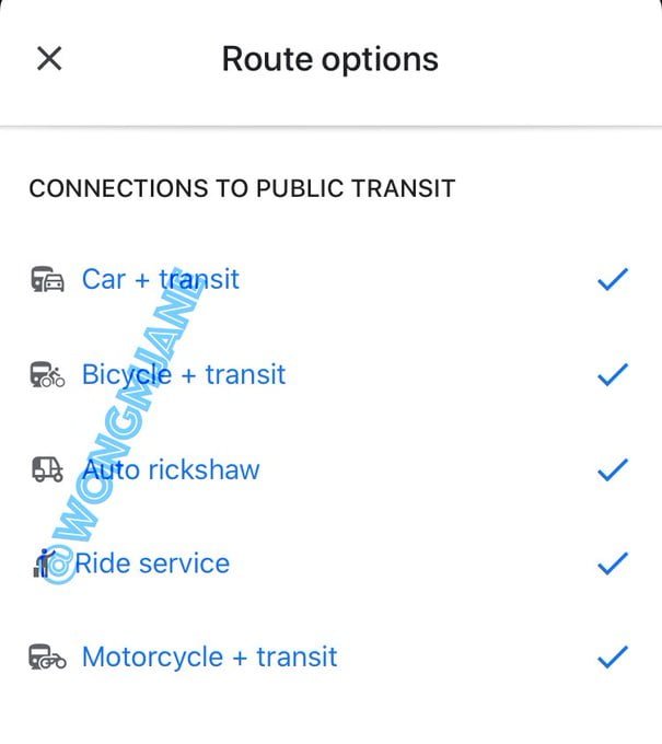 Mapy Google z uwzględnianiem środków transportu