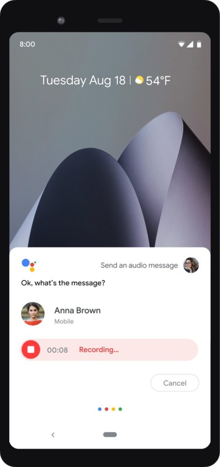 Asystent Google wiadomości audio