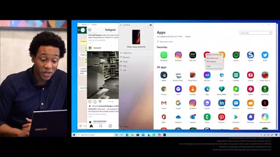 Windows 10 z aplikacjami Androida przez Samsunga