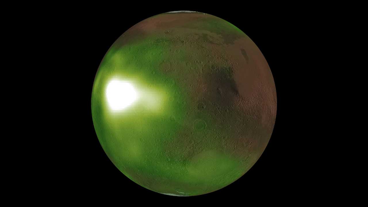 Mars zielona poświata