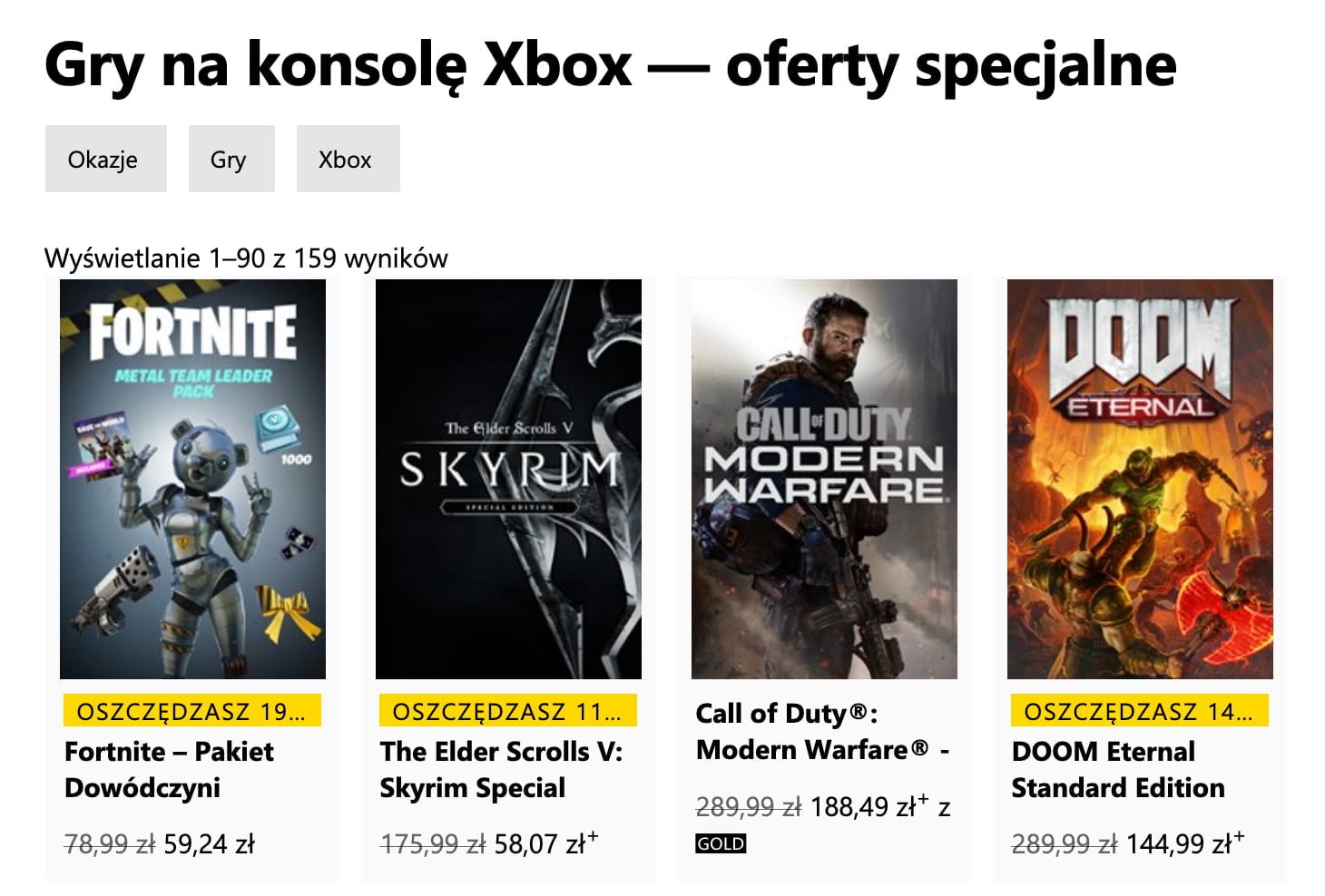 Oferty specjalne Xbox Store