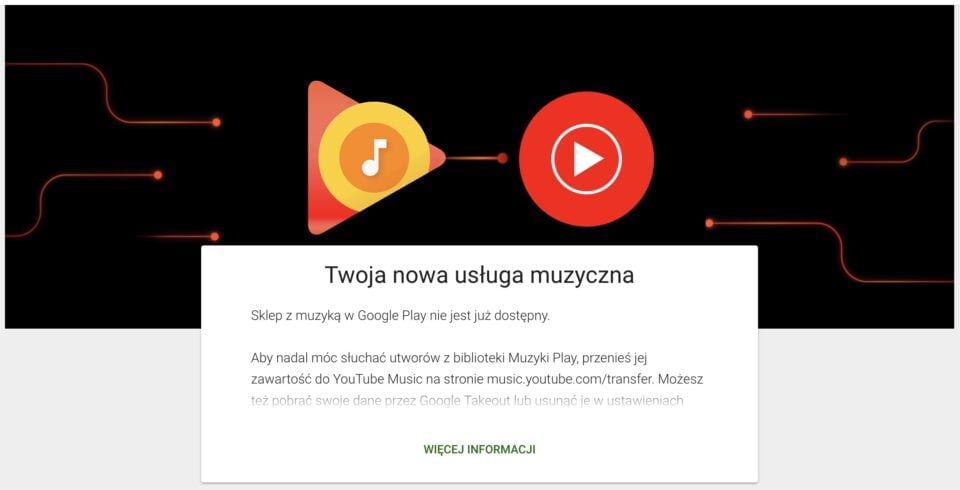 Sklep muzyka google play zamknięty