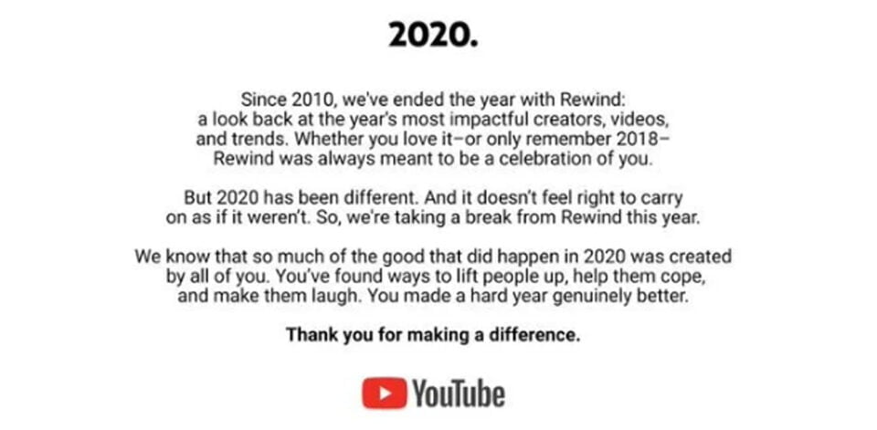 YouTube Rewind 2020