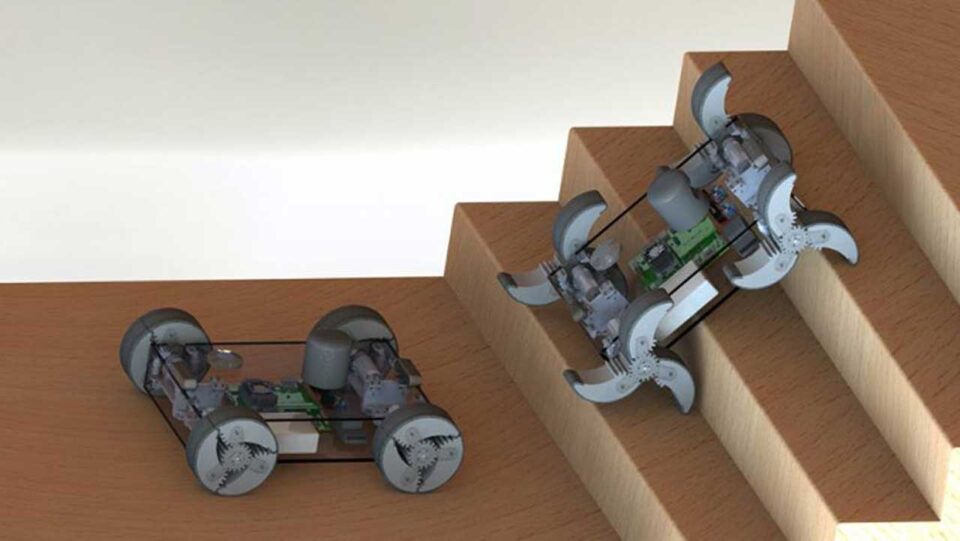 Roboty z kołami do jazdy po schodach