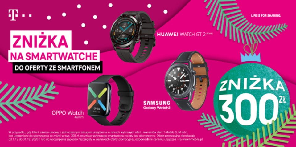 Smartwatche w T-Mobile – promocja na Święta
