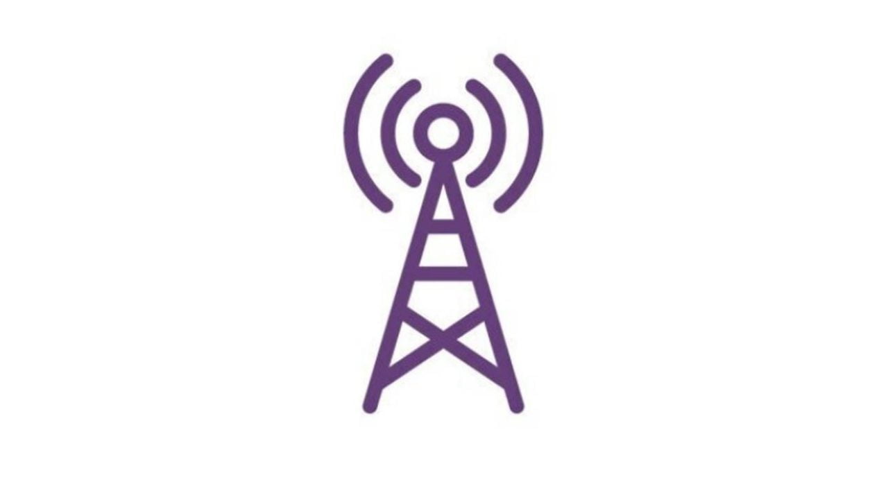 Grafika przedstawiająca fioletową ikonę stacji bazowej