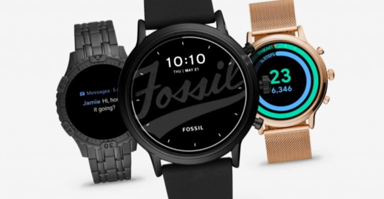 Trzy Smartwatche Fossil z Wear OS w różnych kolorach