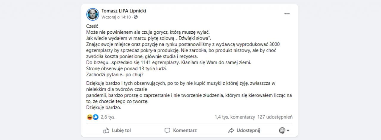 Tomasz LIPA Lipnicki facebook