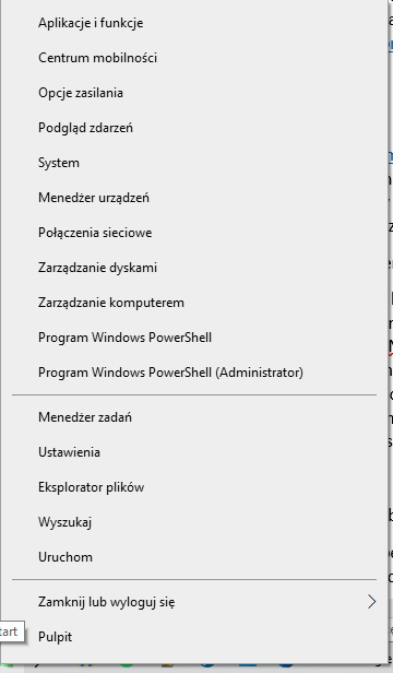Ukryte funkcje Windows 10 menu Start