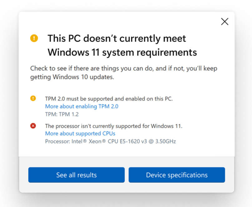 PC Health Check Microsoft Windows 11