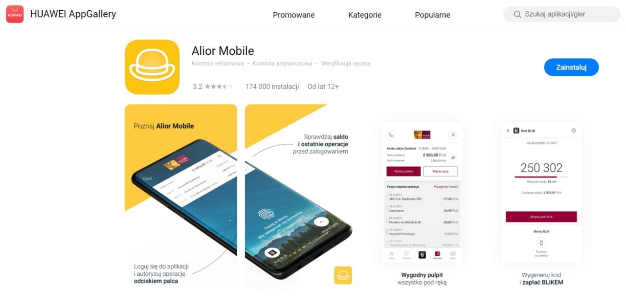 Alior Mobile w AppGallery
