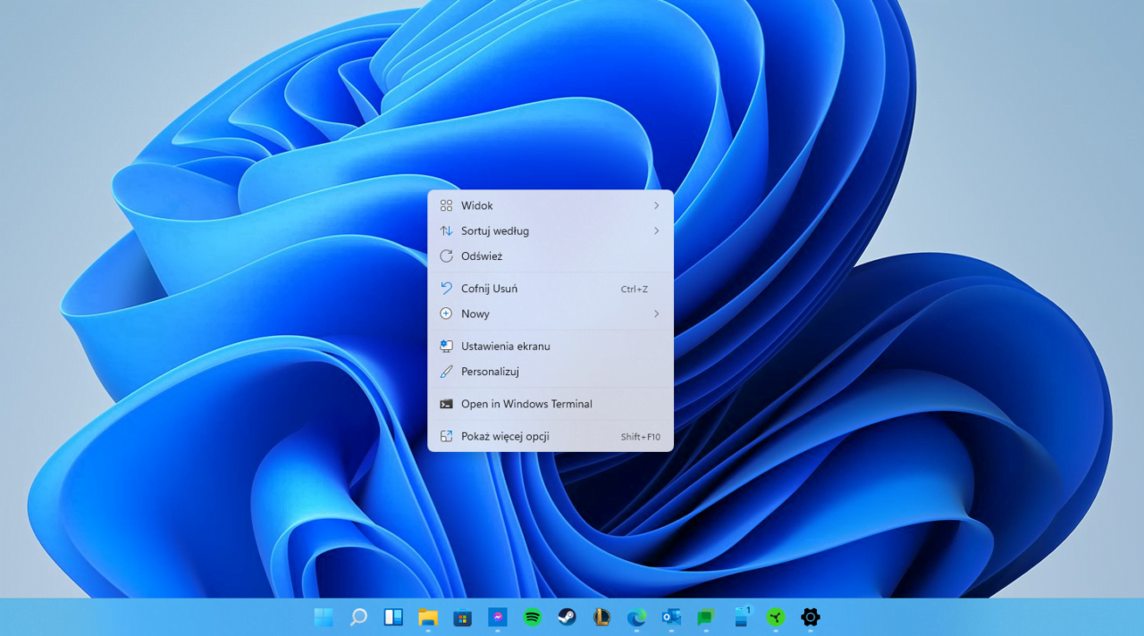 instalować Windows 11 szybszy menu kontekstowe prawy przycisk myszy