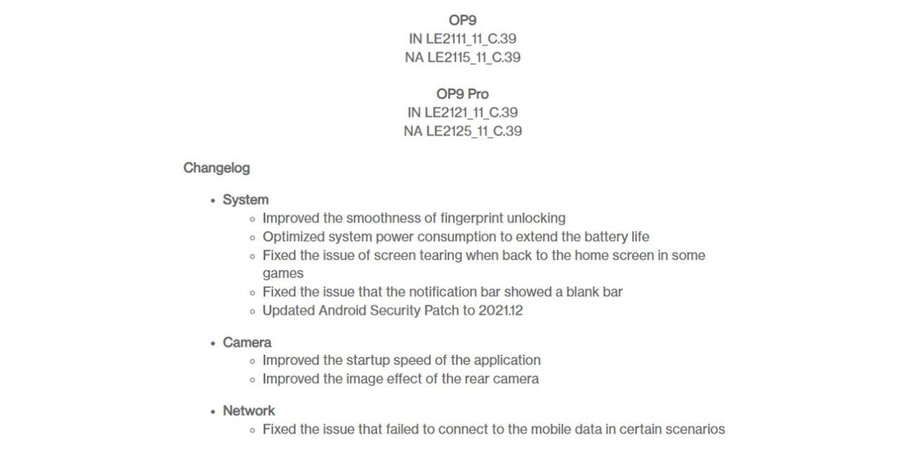 Aktualizacja OxygenOS 12 OnePlus 9 Pro