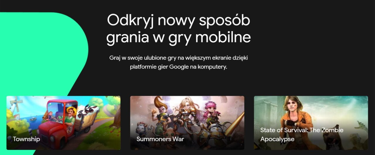 Gry android PC Google Play Games