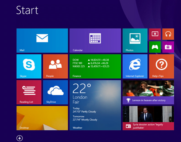windows 8 menu start