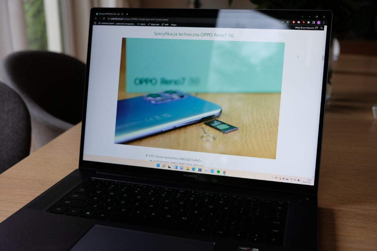 Ekran w laptopie Huawei Matebook 16