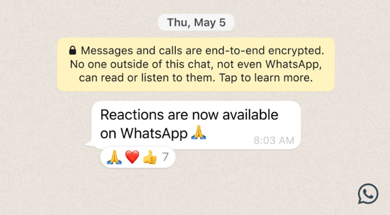 WhatsApp reakcje