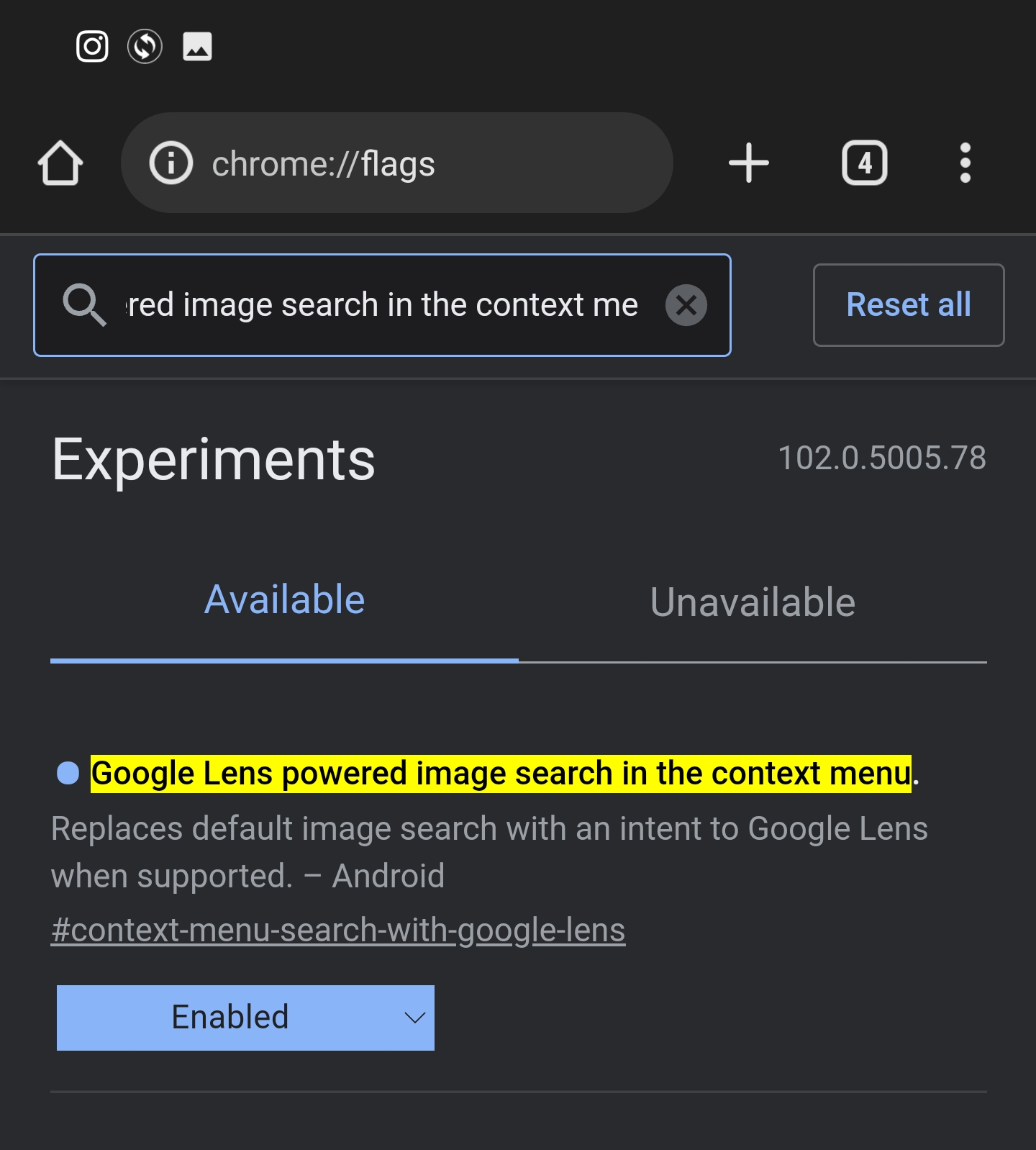 google lens chrome android