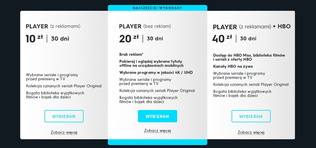 Player.pl cena za pakiety